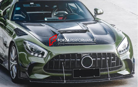 TEMPERED CARBON FIBER HOOD BONNET BLACK SERIES STYLE FOR MERCEDES-BENZ C190 AMG GT/GTS/GTC/GTR