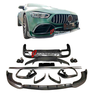 CARBON BODY KIT for MERCEDES BENZ AMG GT4 X290 GT43 GT53 2018+

Set includes:

Front Lip
Front Bumper Canards
Front Vent Covers
Side Skirt
Wing Spoiler
Rear Diffuser
Exhaust Tips

Material: Carbon Fiber

Note: Professional installation is required