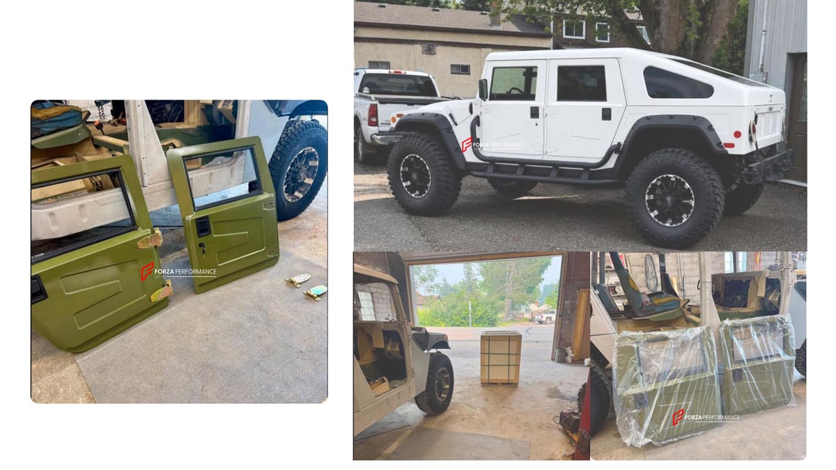 Metal Doors Replacement for Hummer H1 1992 - 2006
Set includes:

Doors
Material: Metal

NOTE: Professional installation is required.