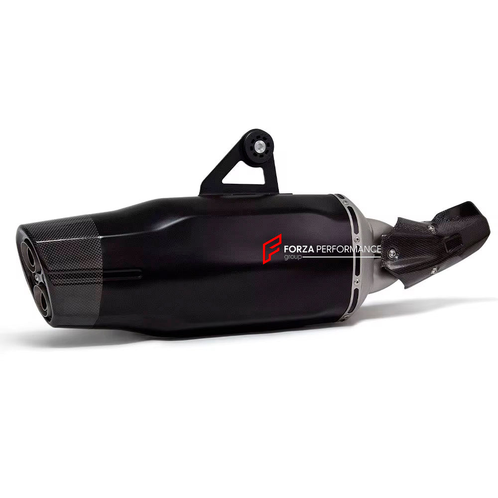 MOTORCYCLE EXHAUST SLIP ON for BMW R1200GS R1250GS ADVENTURE 2014+

Set include:

Exhaust Slip On

Material: Titanium (can be made in Stainless Steel)

NOTE: Professional installation is required.

FEATURES:

Engineered Digital prototyping using 3D CAD design software, each car model chassis has been 3D laser scanned in the factor
Factory run all test cars on Italian 1200HP Dyno machine, to make the best performance design of exhaust
CNC bending machine accurately bends the tube according to the computer da