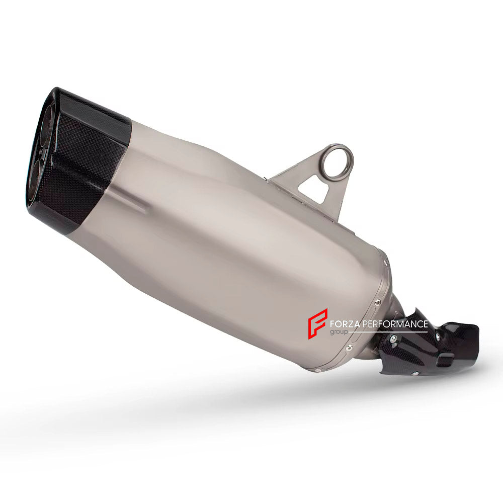 MOTORCYCLE EXHAUST SLIP ON for BMW R1200GS R1250GS ADVENTURE 2014+

Set include:

Exhaust Slip On

Material: Titanium (can be made in Stainless Steel)

NOTE: Professional installation is required.

FEATURES:

Engineered Digital prototyping using 3D CAD design software, each car model chassis has been 3D laser scanned in the factor
Factory run all test cars on Italian 1200HP Dyno machine, to make the best performance design of exhaust
CNC bending machine accurately bends the tube according to the computer da
