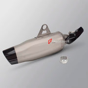 MOTORCYCLE EXHAUST SLIP ON for BMW R1200GS R1250GS ADVENTURE 2014+

Set include:

Exhaust Slip On

Material: Titanium (can be made in Stainless Steel)

NOTE: Professional installation is required.

FEATURES:

Engineered Digital prototyping using 3D CAD design software, each car model chassis has been 3D laser scanned in the factor
Factory run all test cars on Italian 1200HP Dyno machine, to make the best performance design of exhaust
CNC bending machine accurately bends the tube according to the computer da