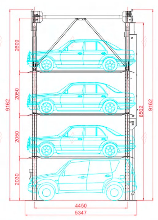 MPS-3/4/5 Multi-Level Parking Stacker - 3, 4 or 5 Tier Car Storage - aparcamiento multinivel / parking multi-niveaux