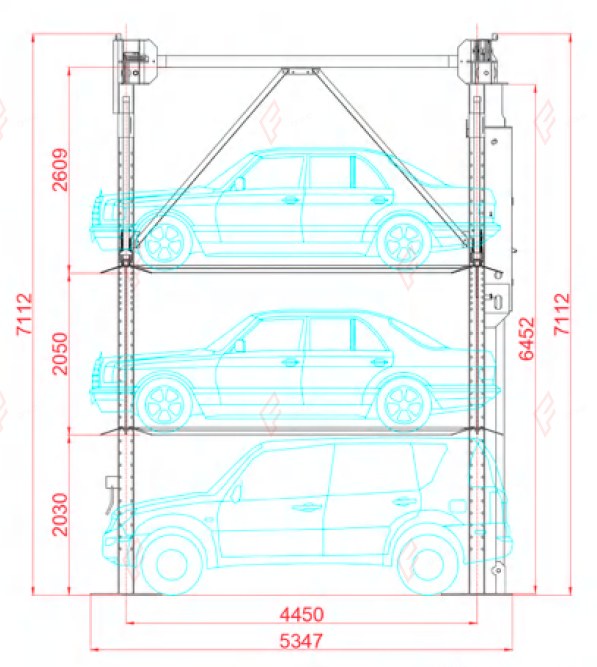 MPS-3/4/5 Multi-Level Parking Stacker - 3, 4 or 5 Tier Car Storage - elevador de coches / monte-voiture