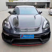 CARBON WIDE BODY KIT for PORSCHE PANAMERA 971.1 2017 - 2020

Set includes:

Front Bumper
Front Canards
Hood Bonnet
Side Mirror Covers
Side Skirts
Side Fenders with Vents
Rear Canards
Rear Spoiler
Rear Diffuser
Material: Carbon

NOTE: Professional installation is required. Factory LED DRL must be reused.