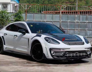 CARBON WIDE BODY KIT for PORSCHE PANAMERA 971.1 2017 - 2020

Set includes:

Front Bumper
Front Canards
Hood Bonnet
Side Mirror Covers
Side Skirts
Side Fenders with Vents
Rear Canards
Rear Spoiler
Rear Diffuser
Material: Carbon

NOTE: Professional installation is required. Factory LED DRL must be reused.