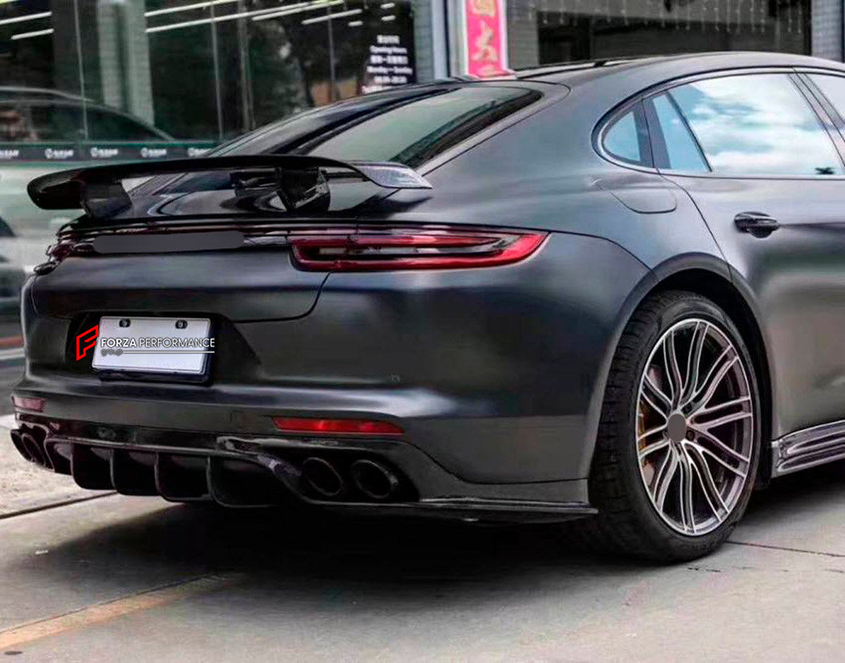 CARBON WIDE BODY KIT for PORSCHE PANAMERA 971.1 2017 - 2020

Set includes:

Front Bumper
Front Canards
Hood Bonnet
Side Mirror Covers
Side Skirts
Side Fenders with Vents
Rear Canards
Rear Spoiler
Rear Diffuser
Material: Carbon

NOTE: Professional installation is required. Factory LED DRL must be reused.