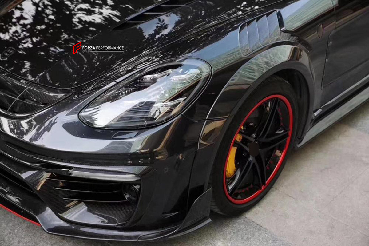 CARBON WIDE BODY KIT for PORSCHE PANAMERA 971.1 2017 - 2020

Set includes:

Front Bumper
Front Canards
Hood Bonnet
Side Mirror Covers
Side Skirts
Side Fenders with Vents
Rear Canards
Rear Spoiler
Rear Diffuser
Material: Carbon

NOTE: Professional installation is required. Factory LED DRL must be reused.