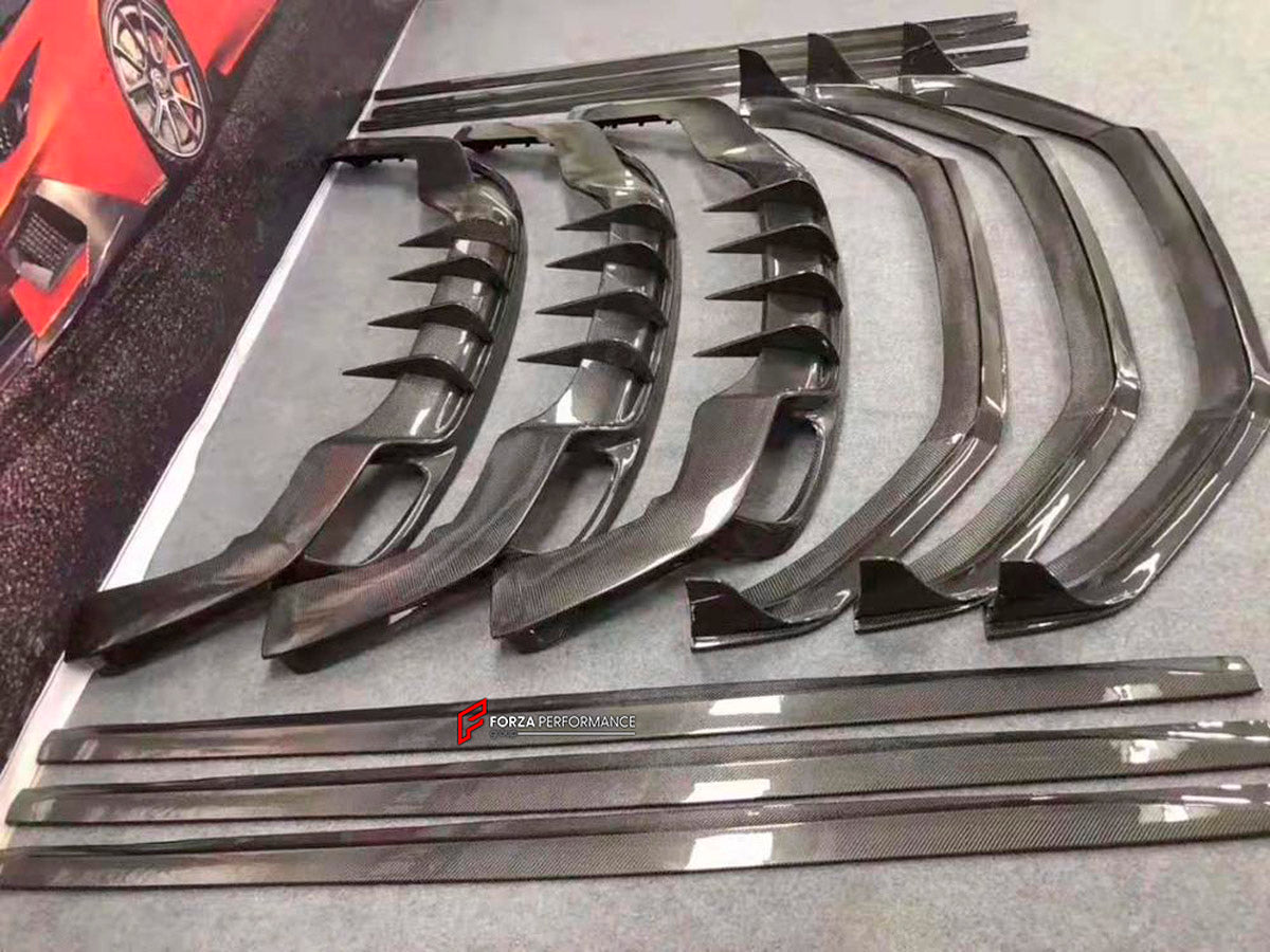 CARBON WIDE BODY KIT for PORSCHE PANAMERA 971.1 2017 - 2020

Set includes:

Front Bumper
Front Canards
Hood Bonnet
Side Mirror Covers
Side Skirts
Side Fenders with Vents
Rear Canards
Rear Spoiler
Rear Diffuser
Material: Carbon

NOTE: Professional installation is required. Factory LED DRL must be reused.