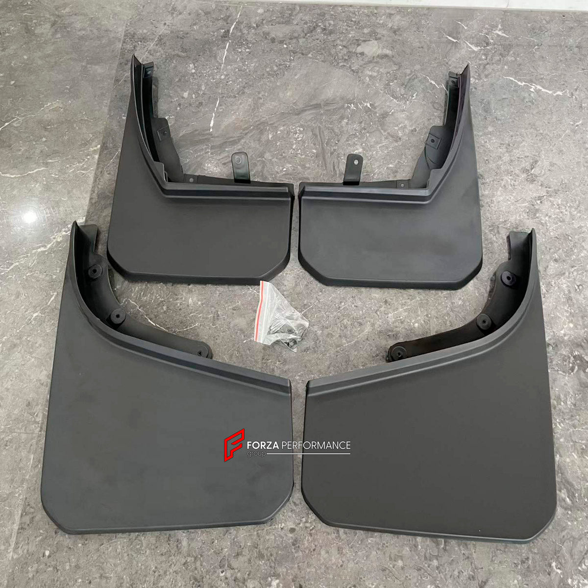 Mud Flaps for Land Rover Defender L663 90 110 2020+
Set includes:

Mud Flaps
Material: Plastic

NOTE: Professional installation is required.