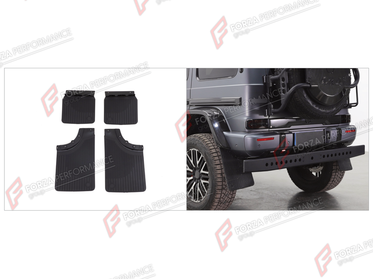 MUD FLAPS for MERCEDES-BENZ G-CLASS W464 4X4 2019 - 2024

Set includes:
Mud Flaps

Material: Plastic

NOTE: Professional installation is required.