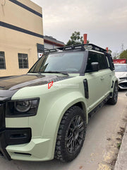 WIDE BODY KIT for LAND ROVER DEFENDER 2021+  Set includes:  Front Bumper Rear Bumper Side Fenders Side Skirts Front Grille Roof LED Bar Dry Carbon Hood with Glass Roof Spoiler Side Skirts