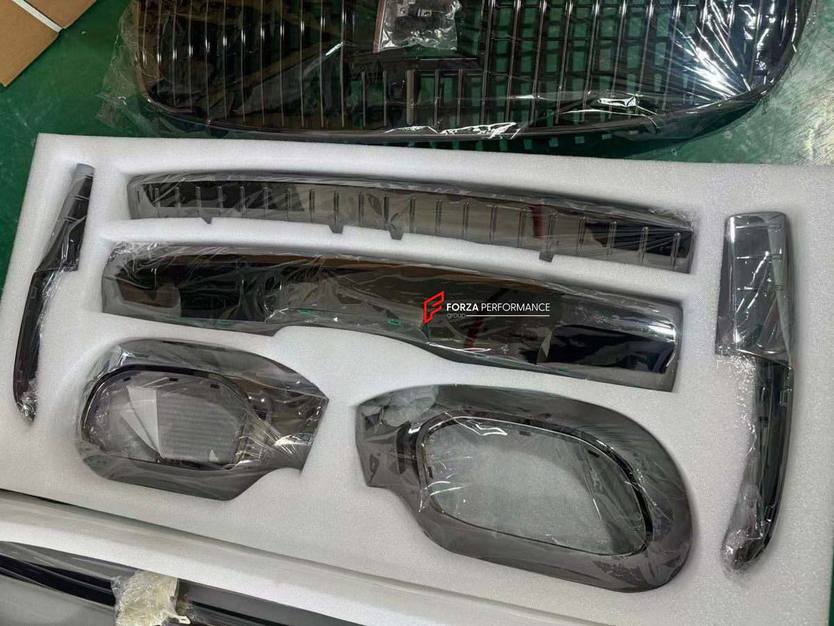 NIGHT PACKAGE KIT for Mercedes Benz GLS Class X167 Maybach 2020+
Set includes:

Front Lip
Front Bumper
Front Grille
Headlight Covers
Material: Plastic

NOTE: Professional installation is required.