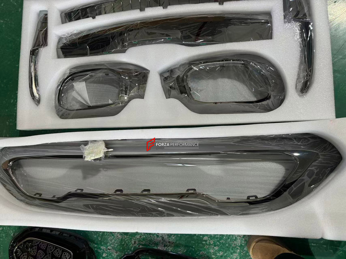NIGHT PACKAGE KIT for Mercedes Benz GLS Class X167 Maybach 2020+
Set includes:

Front Lip
Front Bumper
Front Grille
Headlight Covers
Material: Plastic

NOTE: Professional installation is required.