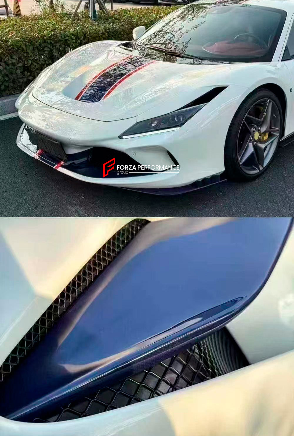 DRY CARBON REPLACEMENT BODY KIT for FERRARI F8

Set includes:

Front Lip
Front Canards
Side Skirts
Rear Diffuser
Engine Cover

Material: Dry&nbsp;Carbon Fiber

Note: Professional installation is required.

Contact us for pricing 