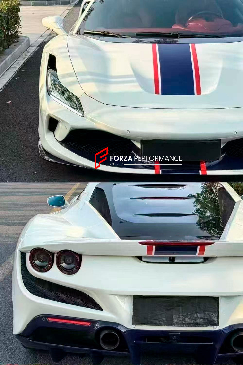 DRY CARBON REPLACEMENT BODY KIT for FERRARI F8

Set includes:

Front Lip
Front Canards
Side Skirts
Rear Diffuser
Engine Cover

Material: Dry&nbsp;Carbon Fiber

Note: Professional installation is required.

Contact us for pricing 