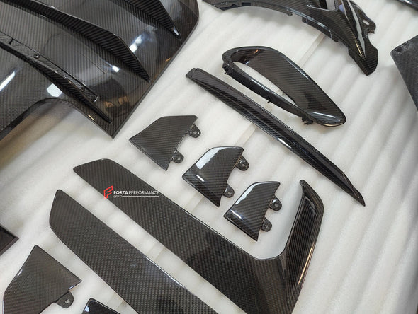 OEM STYLE CARBON REPLACEMENT PARTS for PORSCHE 911 992 GT3RS  Set includes:  Front Bumper Fender Flares Side Mirror Covers Side Skirts Side Air Vents Rear Spoiler Side Plates Rear Bumper Rear Diffuser