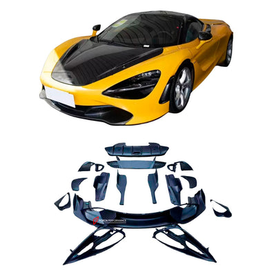 DRY CARBON REPLACEMENT PARTS for MCLAREN 720S 2017 - 2023

Set Include:

Front Lip
Front Bumper Air Inlet
Headlight Brackets
Hood / Bonnet
Aero Bridge
Mirror Covers
Door Handle Trims
Rear Fender Air Inlet
Engine Cover
Rear Bumper
Rear Diffuser

Material: Dry Carbon

NOTE: Professional installation is required

CONTACT US FOR MORE INFORMATION