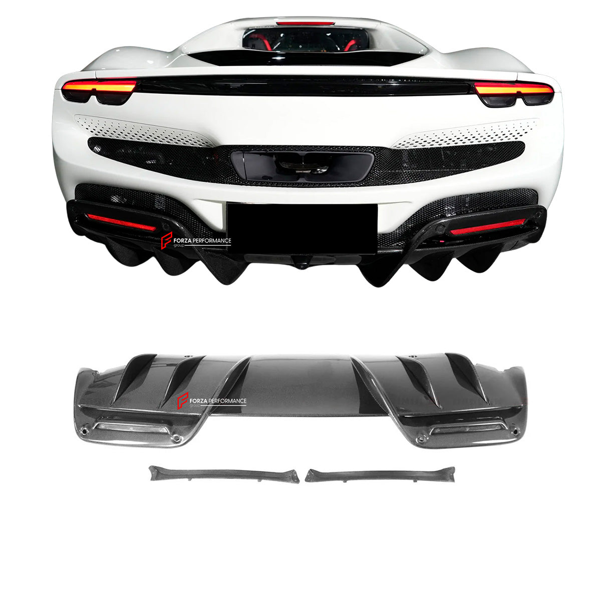 DRY CARBON REPLACEMENT REAR DIFFUSER for FERRARI 296 GTS GTB

Set includes:

Rear Diffuser

Material: Dry Carbon

Note: Professional installation is required.
