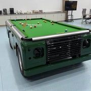 Defender inspired billiard table, automotive furniture, car furniture, garage furniture, showroom furniture, man cave furniture, custom pool table, custom billiard table, classic 4x4 decor, off-road inspired furniture, luxury garage decor, car enthusiast gift, automotive interior design