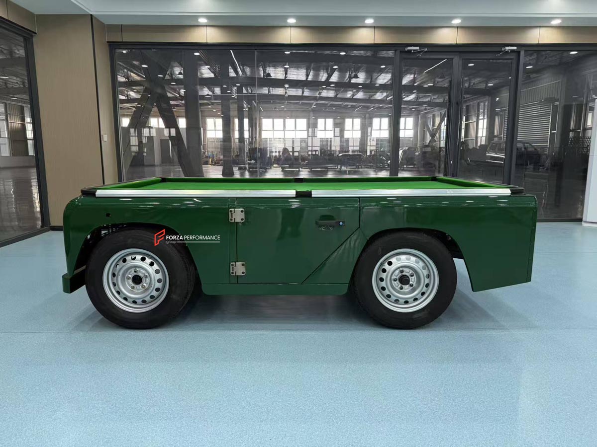 Defender inspired billiard table, automotive furniture, car furniture, garage furniture, showroom furniture, man cave furniture, custom pool table, custom billiard table, classic 4x4 decor, off-road inspired furniture, luxury garage decor, car enthusiast gift, automotive interior design