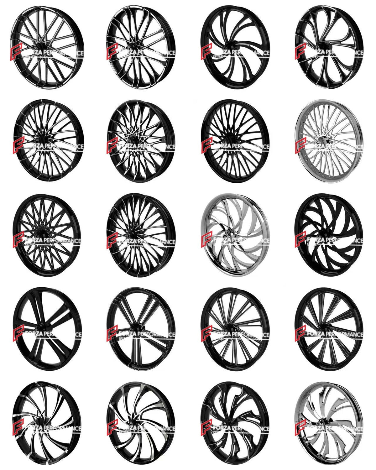 FORZA catalogue sheet 02 - forged wheel designs for HARLEY DAVIDSON FXDB DYNA STREET BOB - Forza Performance
