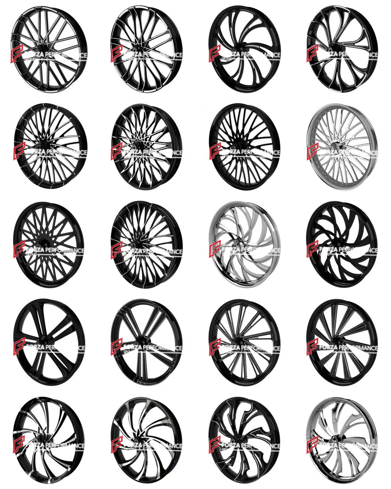 FORZA catalogue sheet 02 - forged wheel designs for HARLEY DAVIDSON FLTRK ROAD GLIDE LIMITED - Forza Performance