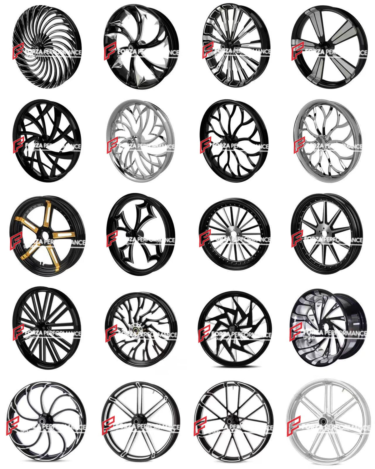 FORZA catalogue sheet 03 - forged wheel designs for HARLEY DAVIDSON FXLR LOW RIDER - Forza Performance