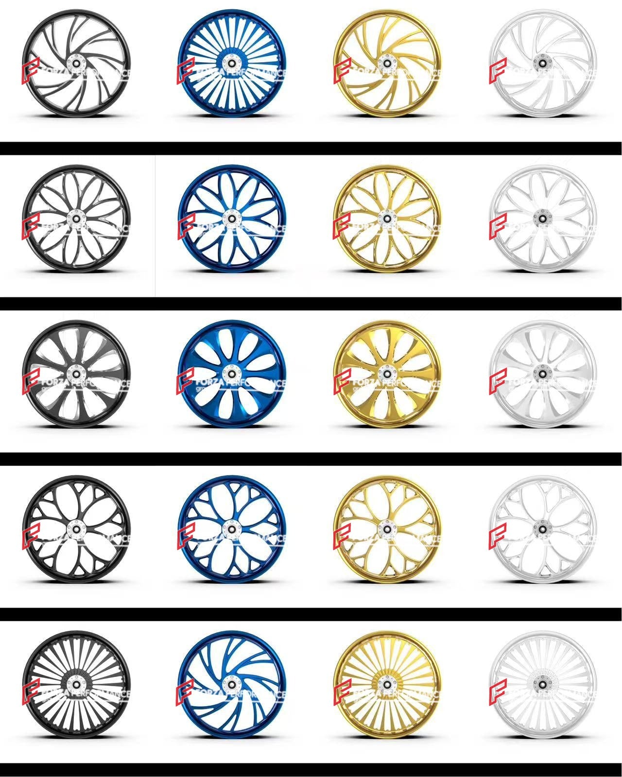 FORZA catalogue sheet 09 - forged wheel designs for HARLEY DAVIDSON FXLR LOW RIDER - Forza Performance