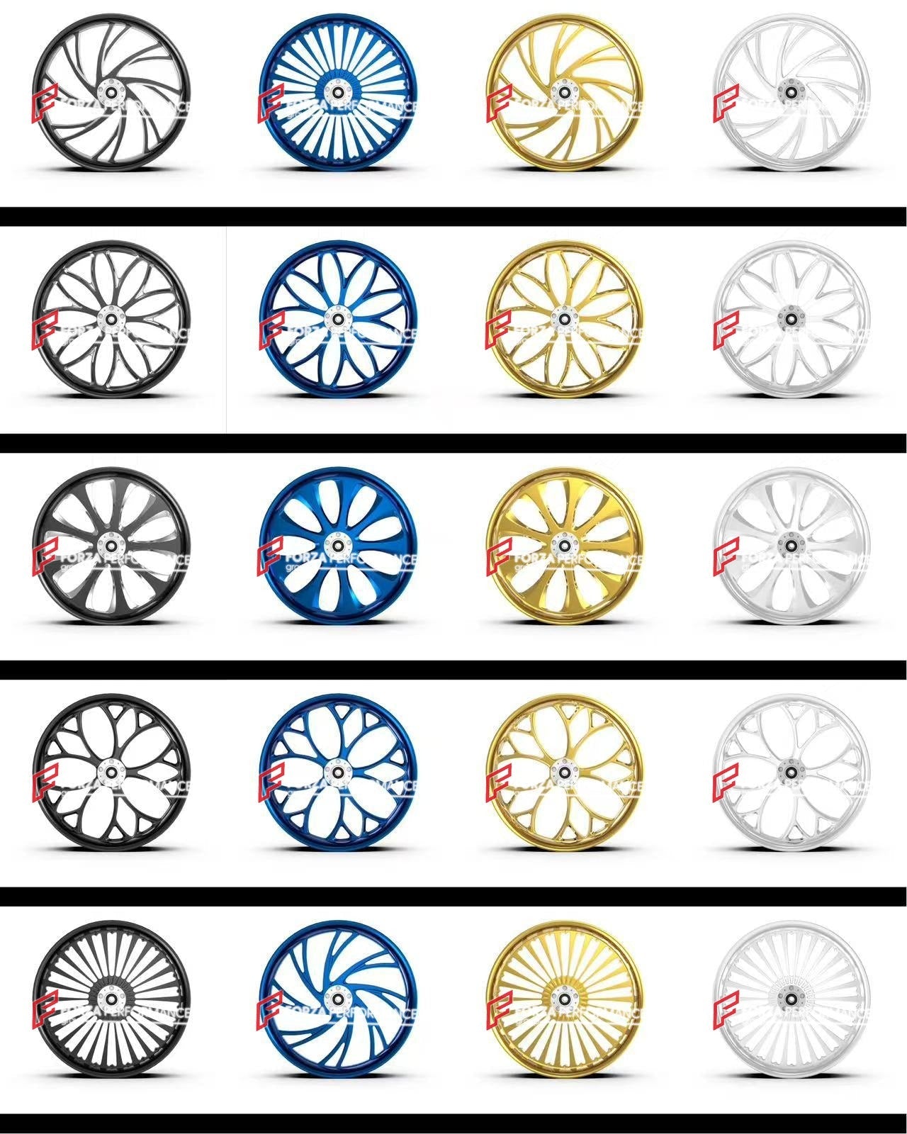 FORZA catalogue sheet 09 - forged wheel designs for HARLEY DAVIDSON FLTRU ROAD GLIDE ULTRA - Forza Performance