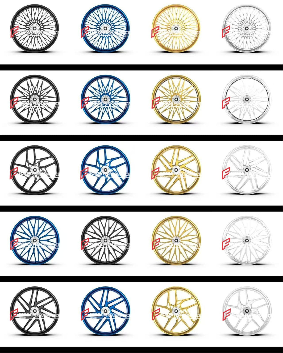 FORZA catalogue sheet 10 - forged wheel designs for HARLEY DAVIDSON FXLRS LOW RIDER S - Forza Performance