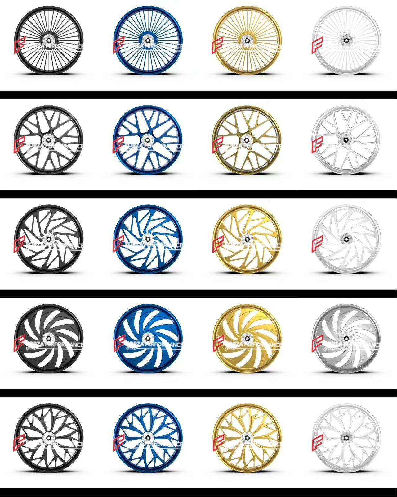 FORZA catalogue sheet 11 - forged wheel designs for HARLEY DAVIDSON RH975 NIGHTSTER - Forza Performance
