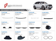 FRONT BUMPER WITH GRILLE for BENTLEY BENTAYGA 2020  Set includes:  GRILLE CASE (36A 853 653) GRILLE (CHROME) (36A 853 683F/684E) FRONT BUMPER (36A 807 093KGRU) GRILLE CHROME CASE (36A 853 667D) GRILLE (BLACK) (36A 853 683F/684E)