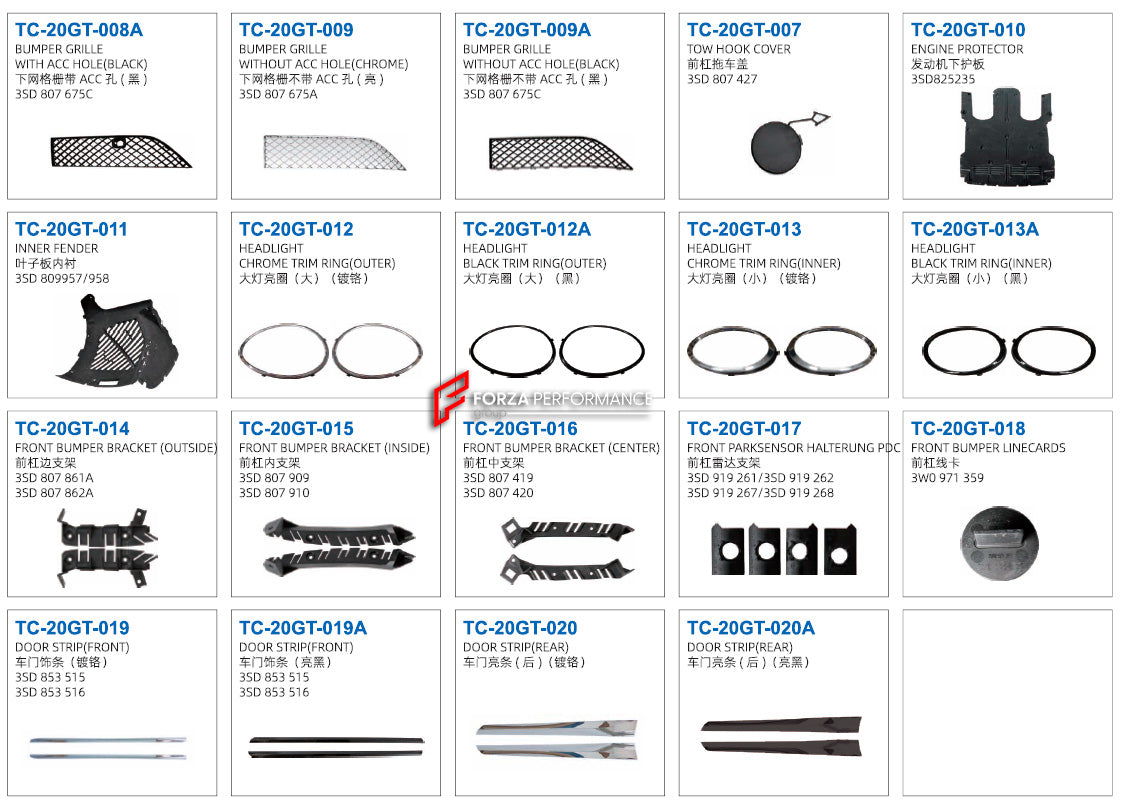 PARTS for BENTLEY FLYING SPUR 2020  Set includes:  GRILLE CASE (CHROME) (3SD 853 667A) GRILLE (CHROME) (3SD 853 683C/684A) FRONT BUMPER (3SD 807 437) GRILLE CASE (BLACK) (3SD 853 667) GRILLE (BLACK) (3SD 853 683E/684B) FOG LMAP COVER W/HOLE (CHROME) (3SD 853 647A/648A) BUMPER GRILLE WITH ACC HOLE (CHROME) (3SD 807 676A) BUMPER GRILLE WITHOUT ACC HOLE (CHROME) (3SD 807 675A)