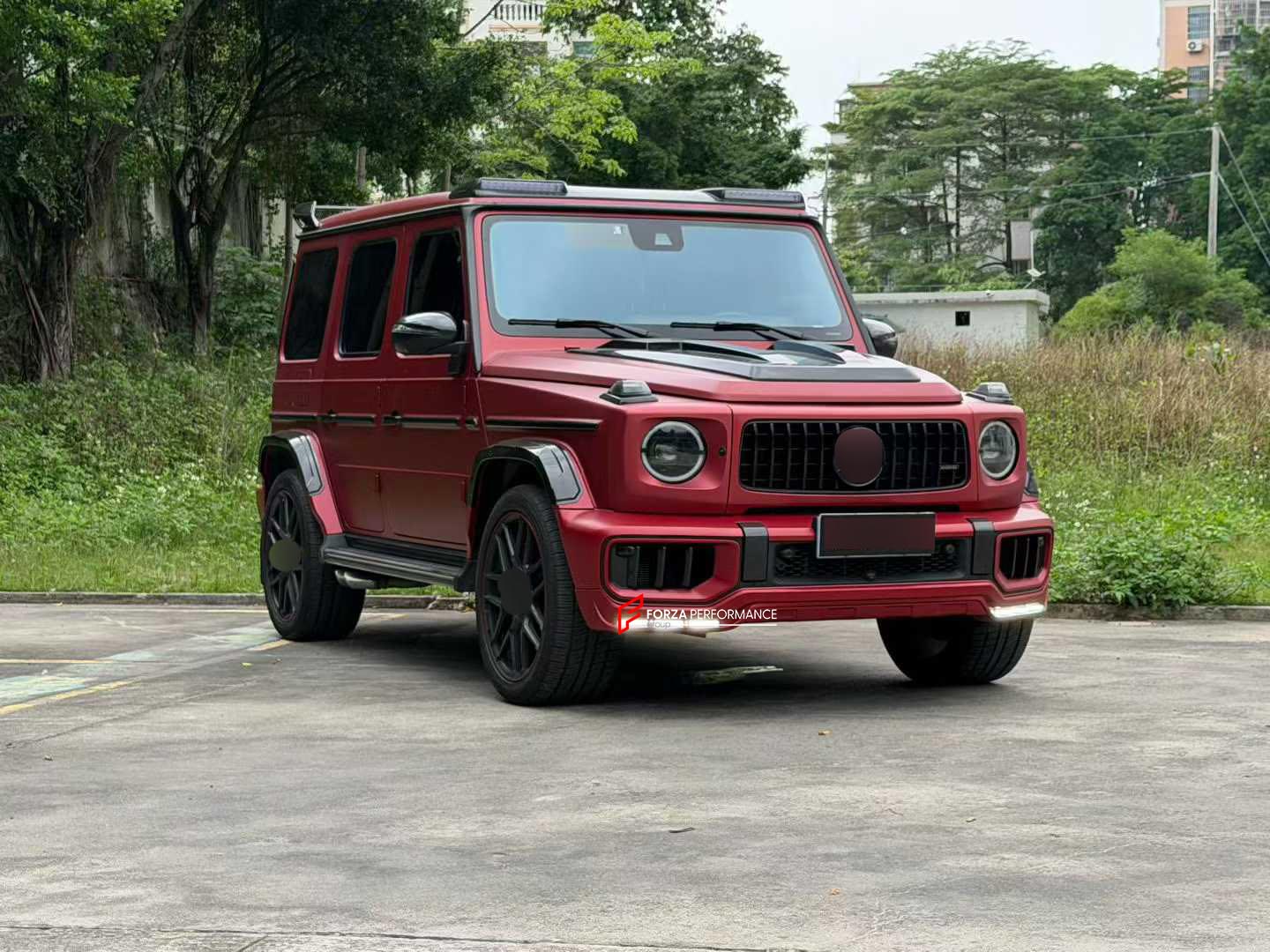 PLASTIC FRONT LIP WITH LED for MERCEDES BENZ G CLASS W465 G450D G500 2024 - 2026 custom fit buy TopCar style design