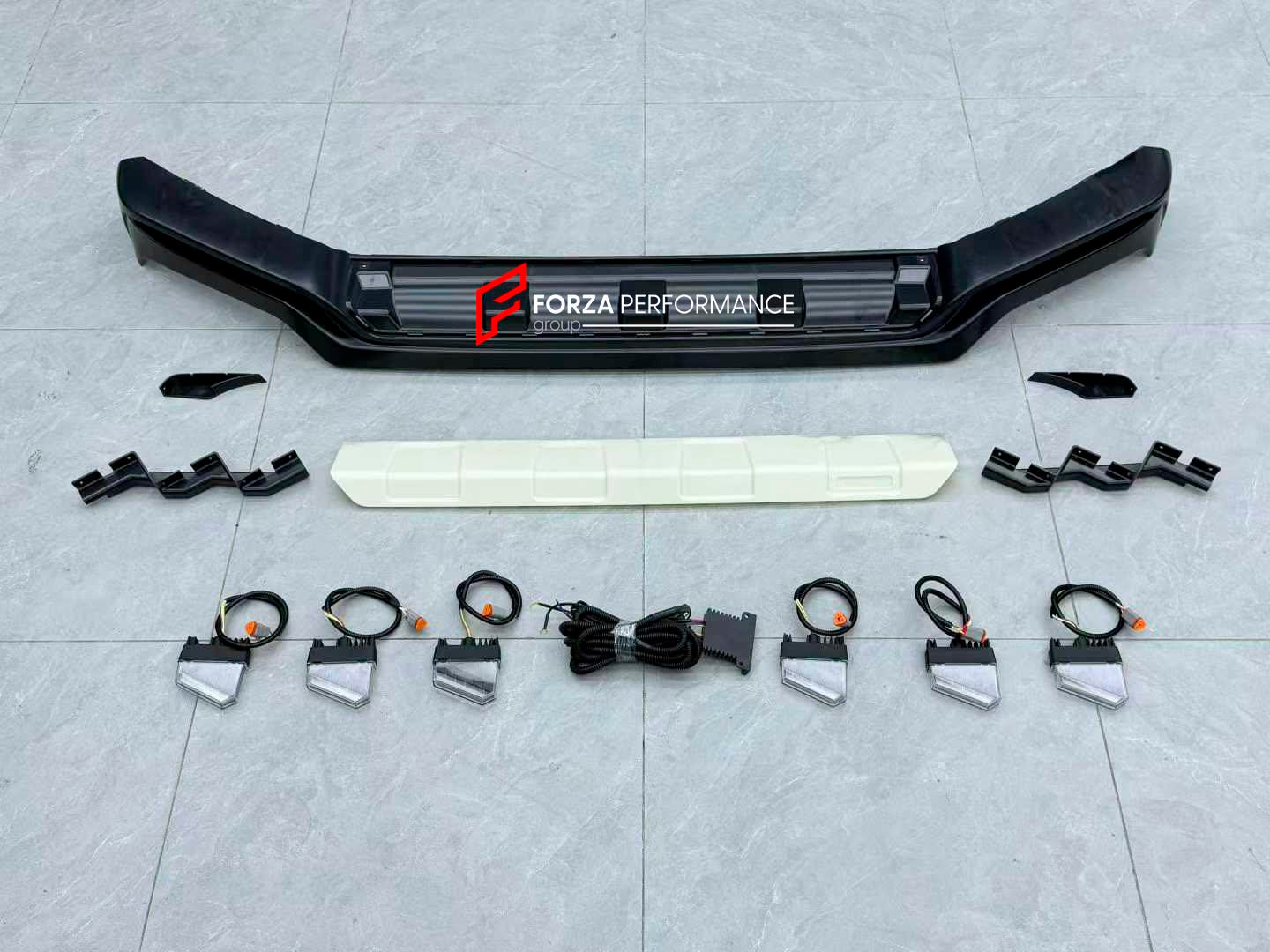 PLASTIC FRONT LIP WITH LED for MERCEDES BENZ G CLASS W465 G450D G500 2024 - 2026 custom fit buy TopCar style design