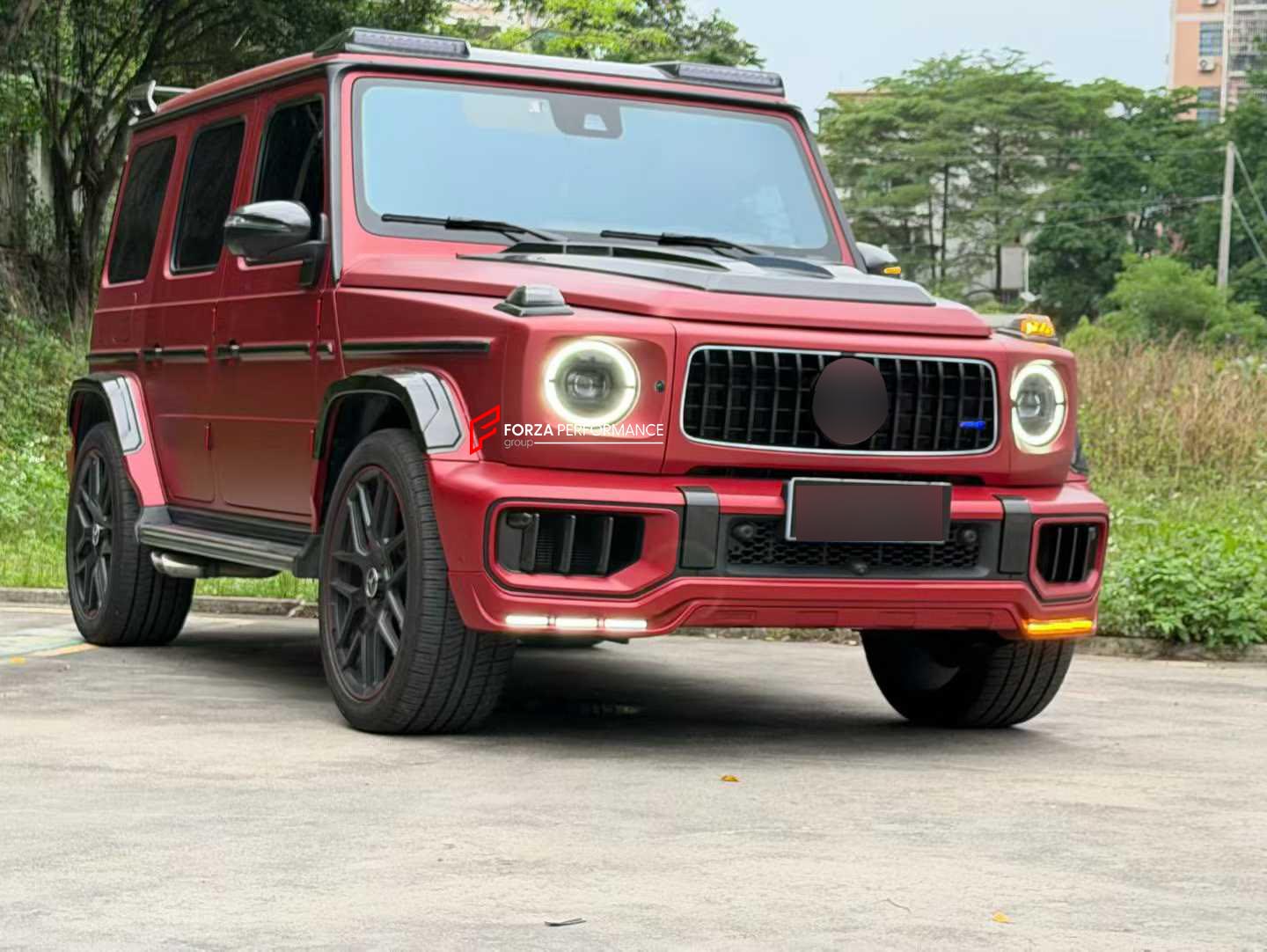 PLASTIC FRONT LIP WITH LED for MERCEDES BENZ G CLASS W465 G450D G500 2024 - 2026 custom fit buy TopCar style design