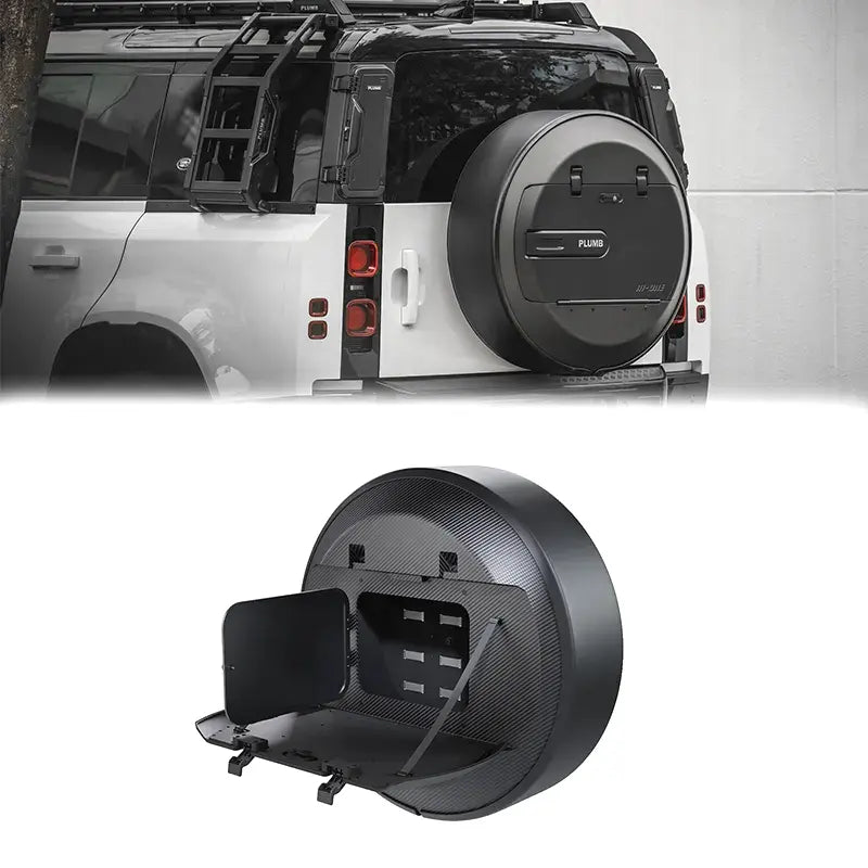 PLUMB DRY CARBON SPARE TIRE STORAGE for LAND ROVER DEFENDER 90 110 130 L663 2019+

Set includes:

Reinforced Bracket
Spare Tire Guard
Storage Box

Material: Dry Carbon, Aluminium Alloy

Note: Professional installation is required.

Why “Contact Us for Pricing”?

We don’t display fixed prices because our goal is to offer you the most competitive deal possible. Product costs often decrease over time, and by requesting a quote, you’ll receive our most up-to-date price on market.

SECURED PAYMENT METHODS
PayPal