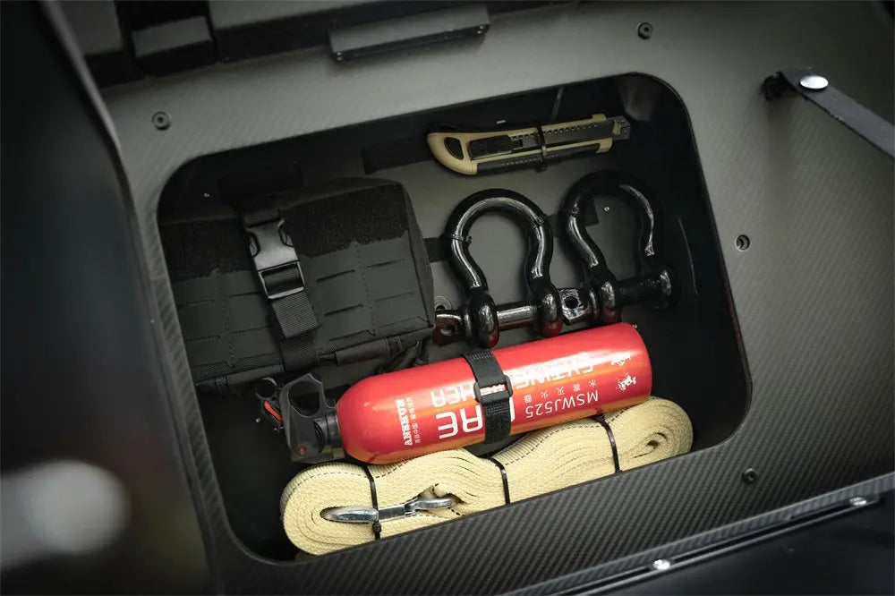 PLUMB DRY CARBON SPARE TIRE STORAGE for LAND ROVER DEFENDER 90 110 130 L663 2019+

Set includes:

Reinforced Bracket
Spare Tire Guard
Storage Box

Material: Dry Carbon, Aluminium Alloy

Note: Professional installation is required.

Why “Contact Us for Pricing”?

We don’t display fixed prices because our goal is to offer you the most competitive deal possible. Product costs often decrease over time, and by requesting a quote, you’ll receive our most up-to-date price on market.

SECURED PAYMENT METHODS
PayPal