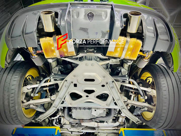 Golden finish, titanium valved exhaust catback for Porsche 718 Boxster 982 2017+ 2.0 2.5T