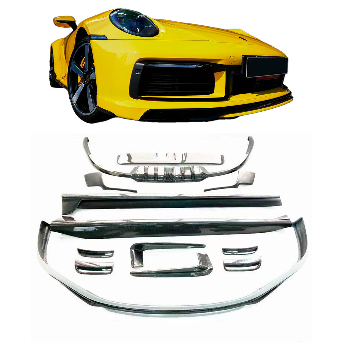 CARBON AERO KIT for PORSCHE 911 992.1 CARRERA S 2019 - 2025
Set includes:
Front Lip
Side Skirts
Rear Spoiler
Rear Diffuser
Material: Dry Carbon
NOTE: Professional installation is required