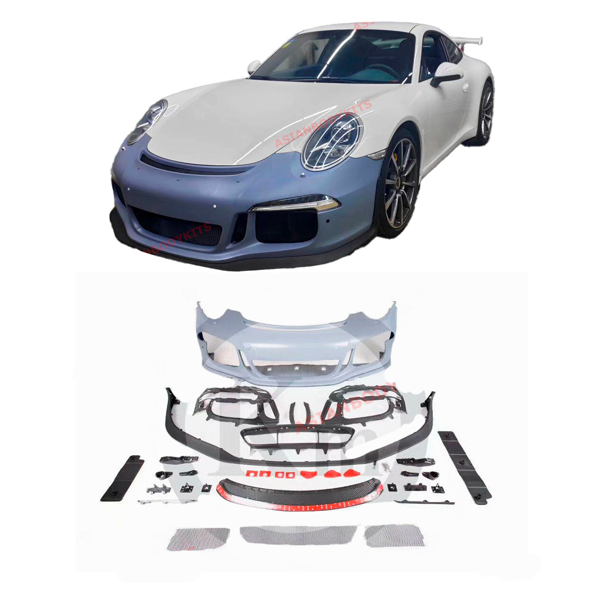 CONVERSION UPGRADE FRONT BUMPER for PORSCHE 911 991.1 CARRERA S 2011 - 2017 upgrade to GT3 RS