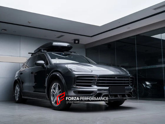 CARBON BODY KIT for PORSCHE CAYENNE 9Y 2019 - 2023  Set includes:  Front Lip Front Vent Covers Rear Diffuser Rear Spoiler Side Skirts Side Fenders