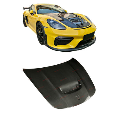 DRY CARBON FIBER HOOD BONNET for PORSCHE 718 982 CAYMAN BOXSTER 2016+