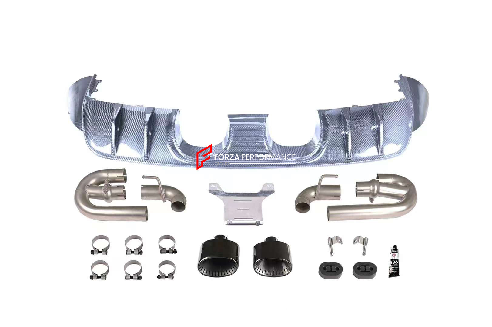 TURBO GT STYLE DRY CARBON BODY KIT for PORSCHE CAYENNE 9Y0 2018 - 2023  Set includes:   Front Bumper Front Vent Covers Side Fenders Side Skirts Wheel Arches Rear Diffuser Exhaust tips with mufflers