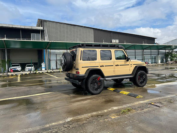 PORTAL AXLE FOR 4x4 MERCEDES BENZ G CLASS AMG W463

Gear Ratio: 1.15

Clearance Increase: +130mm

Wheels PCD: 5 x 130


Material: Aluminium

Color: Black, Gold, Silver, Grey, Red

Note: Professional installation is required