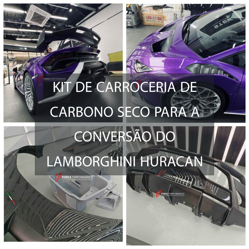 KIT DE CARROCERIA DE CARBONO SECO PARA A CONVERSÃO DO LAMBORGHINI HURACAN PARA HURACAN STO