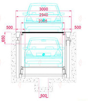 PTP-2 Pit-Mounted Two-Post Garage Parking Lift - In-Ground Car Stacker - aparcamiento de coches / système de stationnement