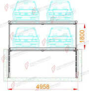 PTP-4D Pit-Mounted Double Two-Post Garage Parking Lift - 4-Car In-Ground - elevador de coches / système de stationnement