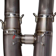 RACING TITANIUM MOTORCYCLE EXHAUST SYSTEM for BMW S1000RR M S1K S1000R 2019 - 2024

Set include:

Header
2-1 Merge Collectors
Mid pipe


Material: Titanium (can be made in Stainless Steel)

NOTE: Professional installation is required.

FEATURES:

Engineered Digital prototyping using 3D CAD design software, each car model chassis has been 3D laser scanned in the factor
Factory run all test cars on Italian 1200HP Dyno machine, to make the best performance design of exhaust
CNC bending machine accurately bends